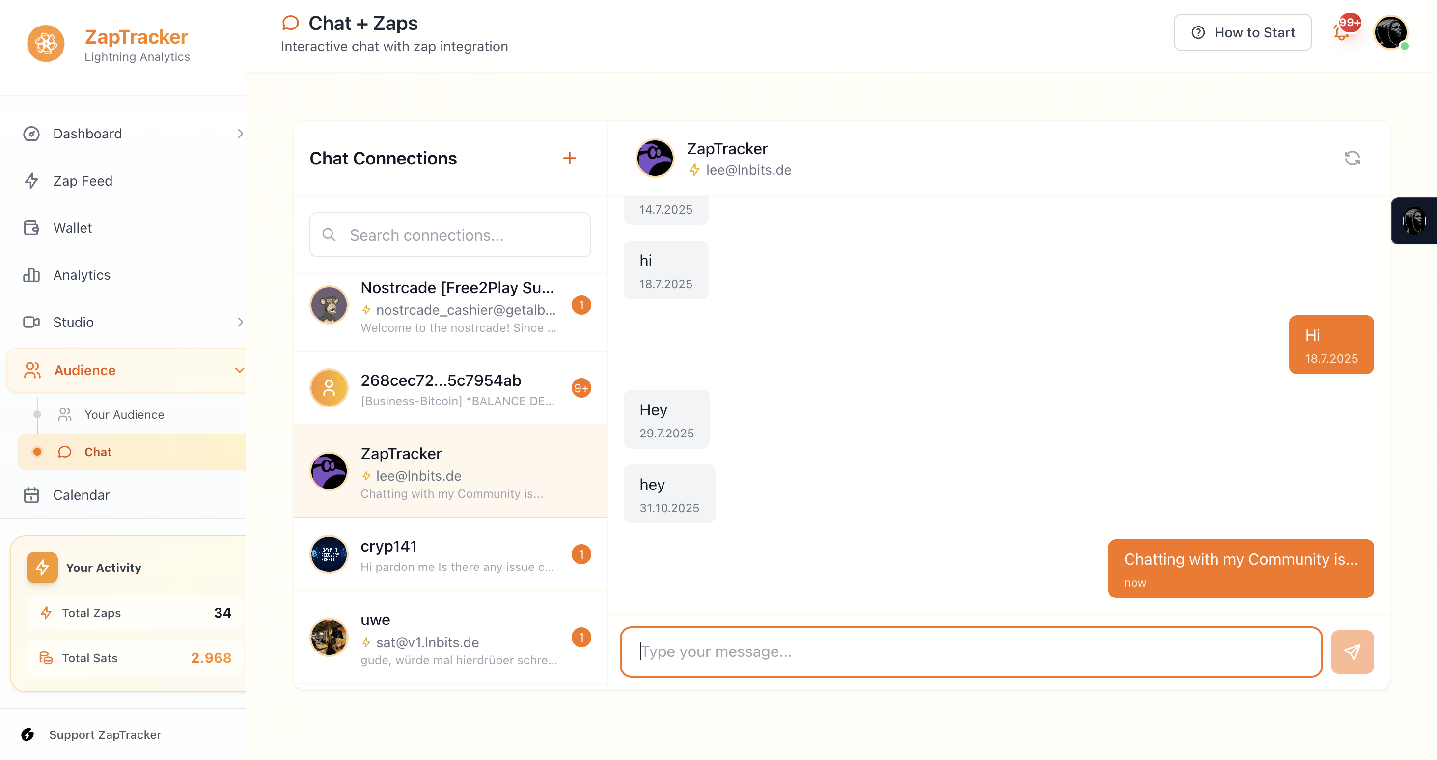 Interactive Chat with NIP17 private messaging and invoice sending